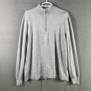 Joseph Abboud Pullover Sweater Regular XL Gray Men Wool Mock Neck Knit Classic